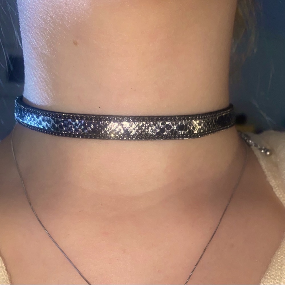 Black snakeskin choker